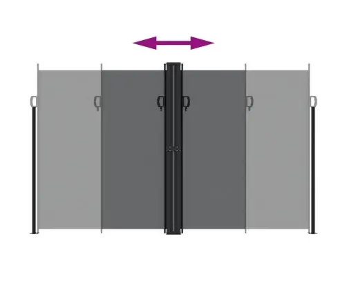 Izvelkama Sānu Markīze, Melna, 200X600 Cm Vidaxl