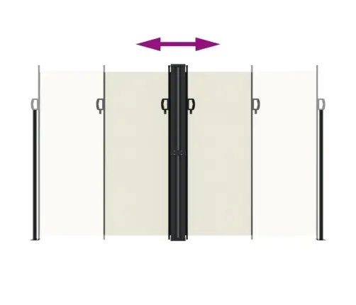 Izvelkama Sānu Markīze, Krēmkrāsas, 200X600 Cm Vidaxl