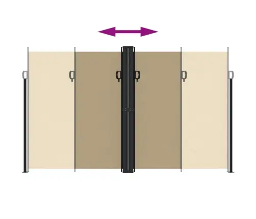 Izvelkama Sānu Markīze, Bēša, 200X600 Cm Vidaxl