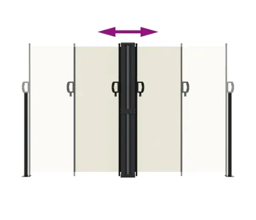 Ištraukiama Šoninė Pertvara, Kreminės Spalvos, 160X1000Cm