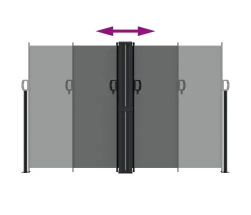 Ištraukiama Šoninė Pertvara, Antracito Spalvos, 160X1000Cm