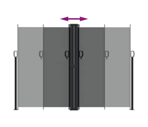 Ištraukiama Šoninė Pertvara, Antracito Spalvos, 180X1000Cm