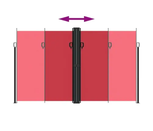 Izvelkama Sānu Markīze, Sarkana, 200X1000 Cm Vidaxl