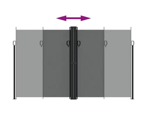 Izvelkama Sānu Markīze, Antracītpelēka, 200X1000 Cm Vidaxl