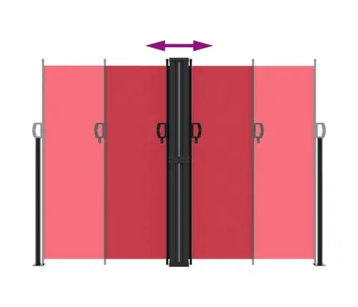 Lahtitõmmatav Külgsein, Punane, 180 X 1200 Cm