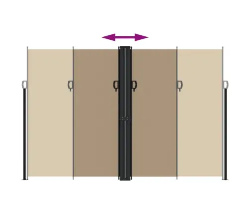 Ištraukiama Šoninė Markizė, Taupe Spalvos, 220X1200Cm