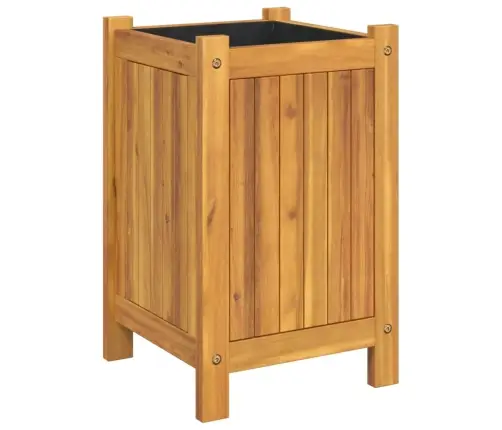 Puķu Kaste Ar Ieliktni, 31X31X50 Cm, Akācijas Masīvkoks Vidaxl