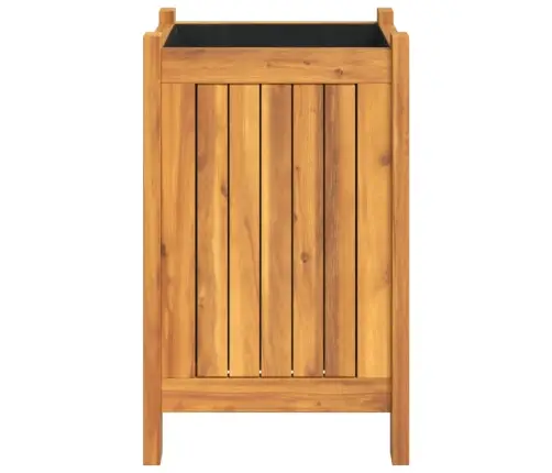 Puķu Kaste Ar Ieliktni, 31X31X50 Cm, Akācijas Masīvkoks Vidaxl