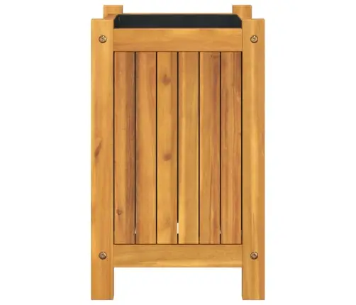 Puķu Kaste Ar Ieliktni, 31X31X50 Cm, Akācijas Masīvkoks Vidaxl