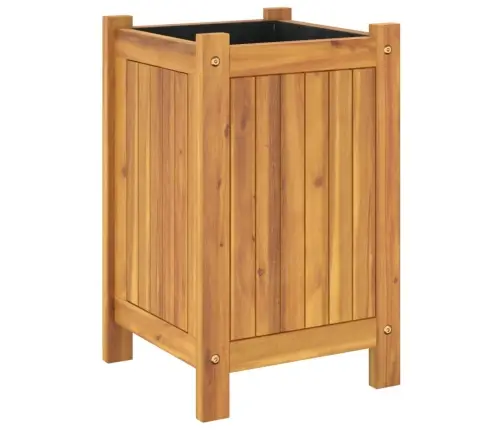 Puķu Kaste Ar Ieliktni, 31X31X50 Cm, Akācijas Masīvkoks Vidaxl