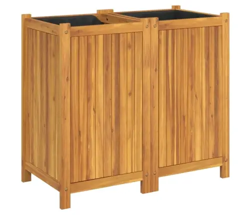 Puķu Kaste Ar Ieliktni, 84X42X75 Cm, Akācijas Masīvkoks Vidaxl