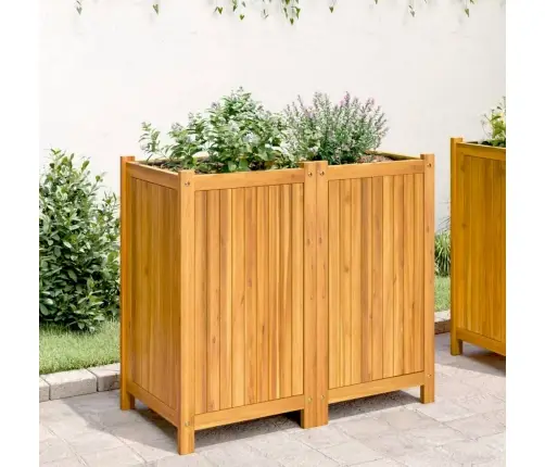 Puķu Kaste Ar Ieliktni, 84X42X75 Cm, Akācijas Masīvkoks Vidaxl