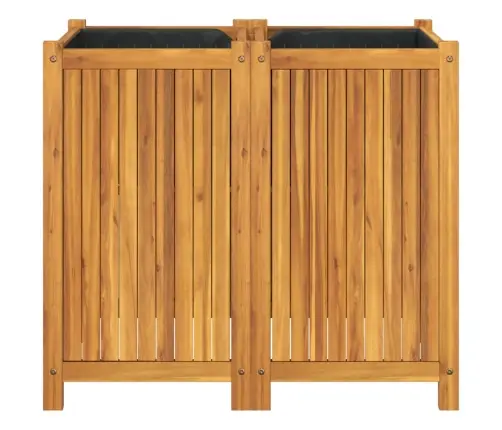Puķu Kaste Ar Ieliktni, 84X42X75 Cm, Akācijas Masīvkoks Vidaxl