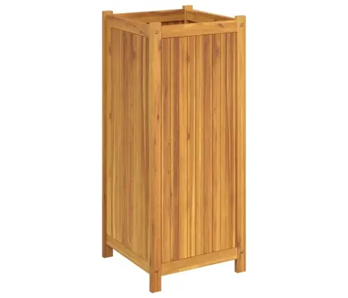 Puķu Kaste Ar Ieliktni, 42X42X100 Cm, Akācijas Masīvkoks Vidaxl