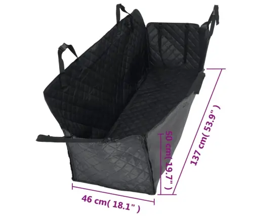 Automobilio Sėdynės Uždangalas Šunims, Juodas, 137X46X50Cm