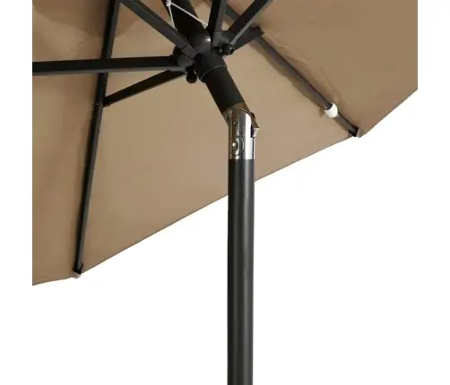 Dārza Saulessargs Ar Tērauda Stabu, Pelēkbrūns, 225X225X212 Cm Vidaxl Dārza Saulessargs Ar Tērauda Stabu, Pelēkbrūns, 225X225X212 Cm Vidaxl