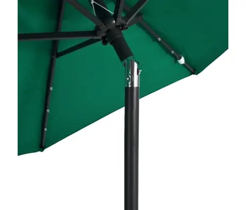 Dārza Saulessargs Ar Led, Tērauda Kāts, Zaļš, 225X225X212 Cm Vidaxl Dārza Saulessargs Ar Led, Tērauda Kāts, Zaļš, 225X225X212 Cm Vidaxl