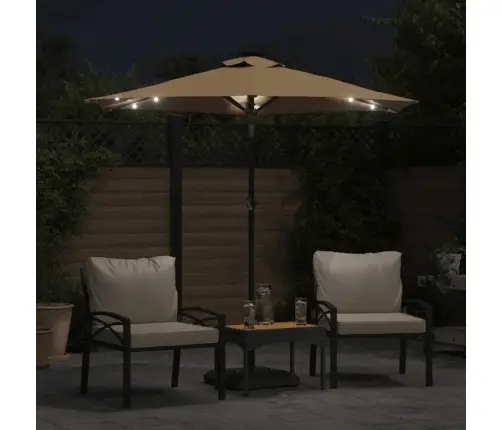 Aia Päikesevari Ledide/Teraspostiga Pruunikashall 225X225X212Cm