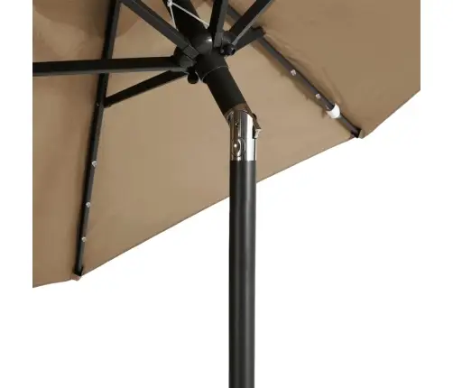 Aia Päikesevari Ledide/Teraspostiga Pruunikashall 225X225X212Cm