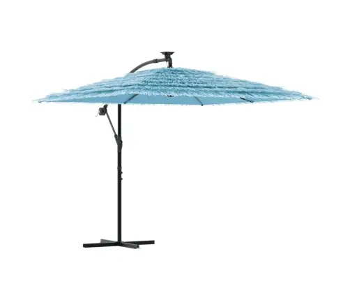 Dārza Saulessargs Ar Tērauda Stabu, Zils, 246X246X230 Cm Vidaxl