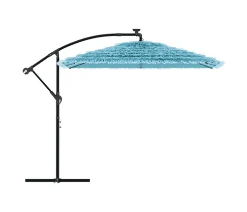 Dārza Saulessargs Ar Tērauda Stabu, Zils, 246X246X230 Cm Vidaxl