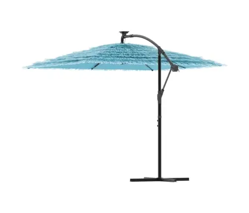 Dārza Saulessargs Ar Tērauda Stabu, Zils, 246X246X230 Cm Vidaxl