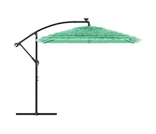 Dārza Saulessargs Ar Tērauda Stabu, Zaļš, 246X246X230 Cm Vidaxl