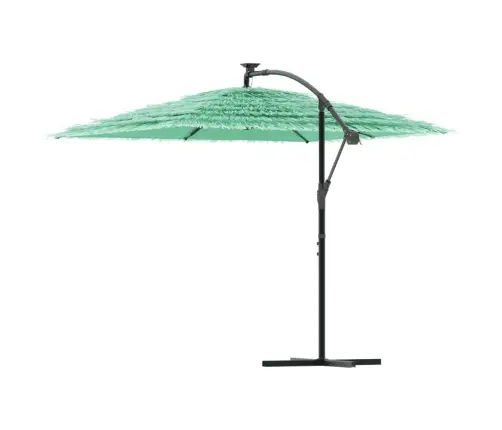 Dārza Saulessargs Ar Tērauda Stabu, Zaļš, 246X246X230 Cm Vidaxl