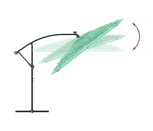 Dārza Saulessargs Ar Tērauda Stabu, Zaļš, 246X246X230 Cm Vidaxl