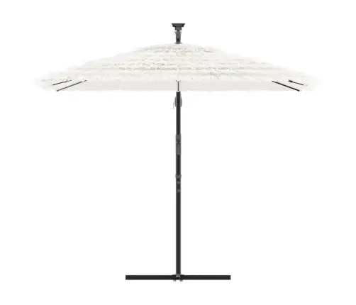 Skėtis Nuo Saulės Su Plieniniu Stulpu, Baltas, 246X246X230Cm Skėtis Nuo Saulės Su Plieniniu Stulpu, Baltas, 246X246X230Cm