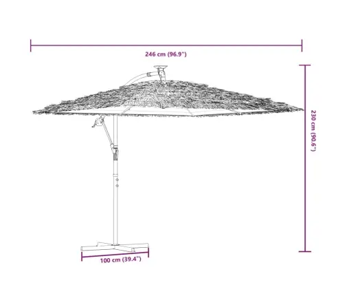 Skėtis Nuo Saulės Su Plieniniu Stulpu, Baltas, 246X246X230Cm Skėtis Nuo Saulės Su Plieniniu Stulpu, Baltas, 246X246X230Cm