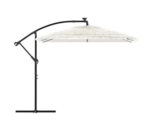 Skėtis Nuo Saulės Su Plieniniu Stulpu, Baltas, 246X246X230Cm Skėtis Nuo Saulės Su Plieniniu Stulpu, Baltas, 246X246X230Cm
