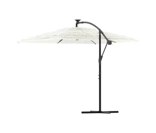 Skėtis Nuo Saulės Su Plieniniu Stulpu, Baltas, 246X246X230Cm Skėtis Nuo Saulės Su Plieniniu Stulpu, Baltas, 246X246X230Cm