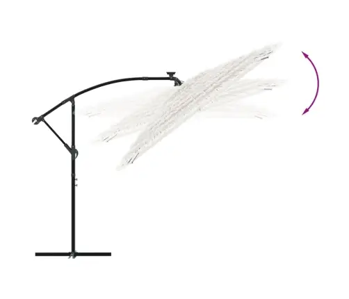 Skėtis Nuo Saulės Su Plieniniu Stulpu, Baltas, 246X246X230Cm Skėtis Nuo Saulės Su Plieniniu Stulpu, Baltas, 246X246X230Cm