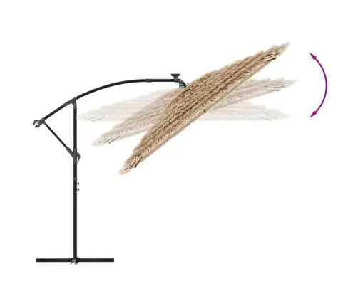 Skėtis Nuo Saulės Su Plieniniu Stulpu, Rudas, 269X269X235Cm