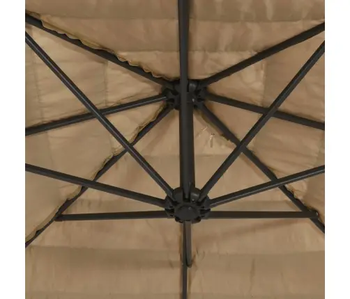 Skėtis Nuo Saulės Su Plieniniu Stulpu, Rudas, 269X269X235Cm