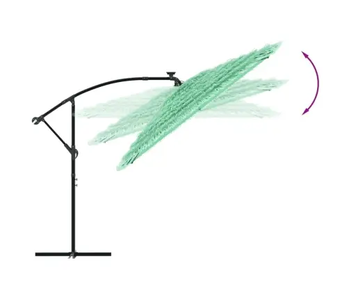 Dārza Saulessargs Ar Tērauda Stabu, Zaļš, 269X269X235 Cm Vidaxl