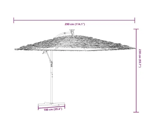 Dārza Saulessargs Ar Tērauda Stabu, Zils, 290X290X238 Cm Vidaxl