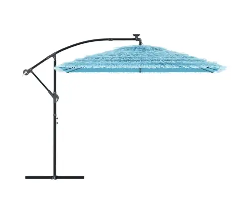 Dārza Saulessargs Ar Tērauda Stabu, Zils, 290X290X238 Cm Vidaxl