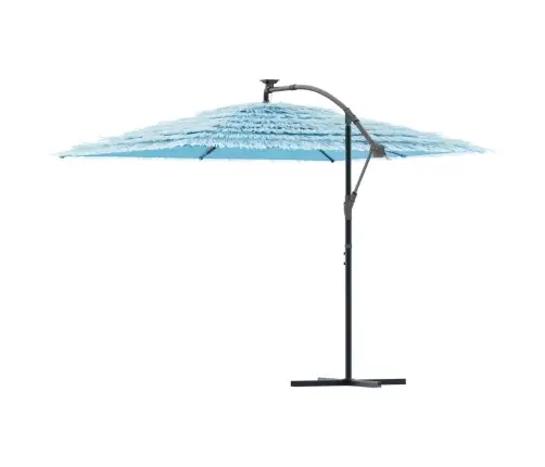 Dārza Saulessargs Ar Tērauda Stabu, Zils, 290X290X238 Cm Vidaxl