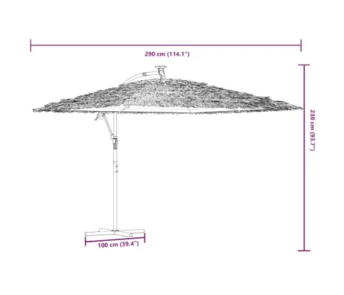 Aia Päikesevari Koos Teraspostiga, Roheline, 290X290X238 Cm