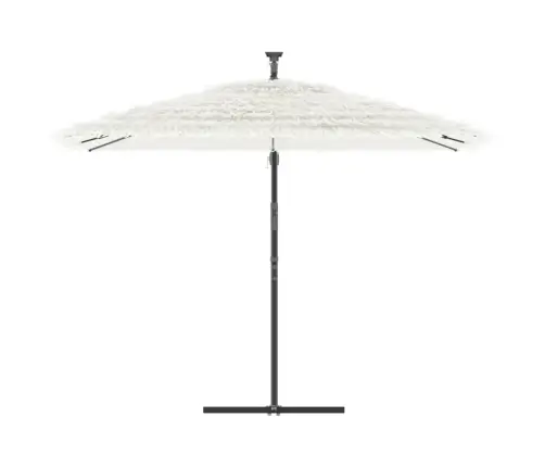 Dārza Saulessargs Ar Tērauda Stabu, Balts, 290X290X238 Cm Vidaxl