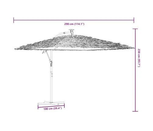 Dārza Saulessargs Ar Tērauda Stabu, Balts, 290X290X238 Cm Vidaxl