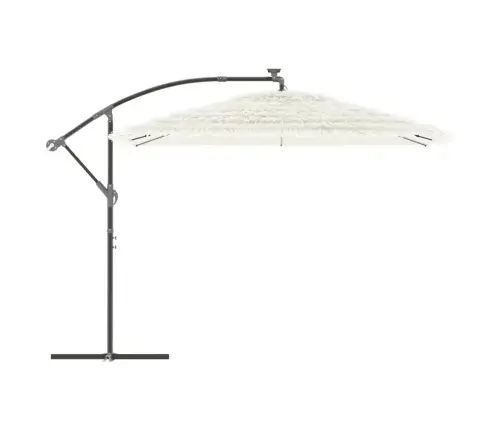 Dārza Saulessargs Ar Tērauda Stabu, Balts, 290X290X238 Cm Vidaxl