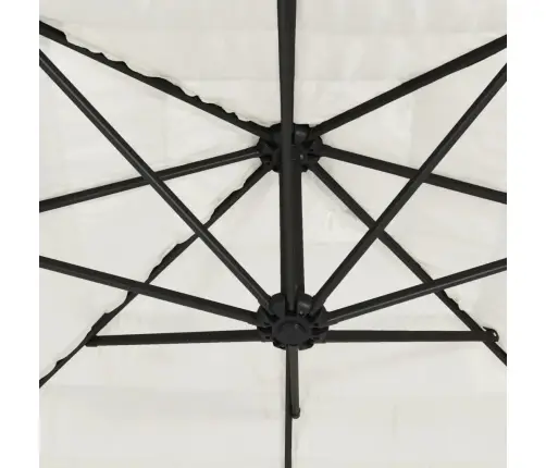 Dārza Saulessargs Ar Tērauda Stabu, Balts, 290X290X238 Cm Vidaxl