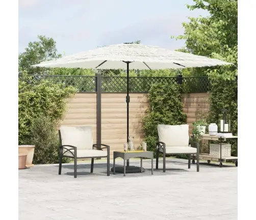 Dārza Saulessargs Ar Tērauda Stabu, Balts, 290X290X238 Cm Vidaxl