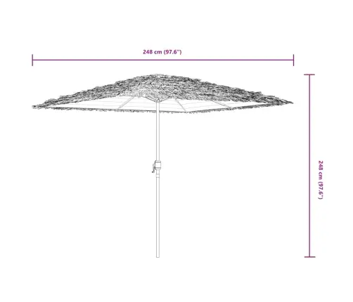 Dārza Saulessargs Ar Tērauda Stabu, Brūns, 248X248X248 Cm Vidaxl
