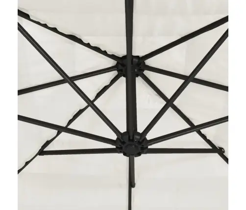 Skėtis Nuo Saulės Su Plieniniu Stulpu, Baltas, 248X248X248Cm Skėtis Nuo Saulės Su Plieniniu Stulpu, Baltas, 248X248X248Cm