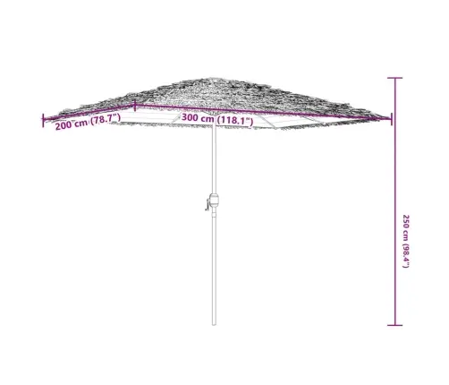 Aia Päikesevari Koos Teraspostiga, Sinine, 300X200X250 Cm