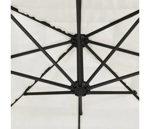 Dārza Saulessargs Ar Tērauda Stabu, Balts, 300X200X250 Cm Vidaxl